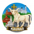 Apvalus suvenyrinis magnetas Kaunas Tauras